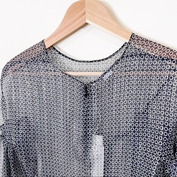 Stella McCartney Silk Circle Star Ruffle Flounce Short Sleeves Top Size 42 or 6 - Picture 6 of 13